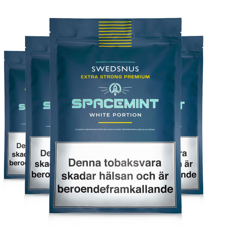 4-Pack Premium Extra Strong Spacemint 300 White Portion 